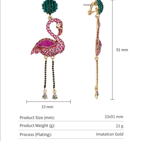 Flamingo earrings - Picture 3 of 3